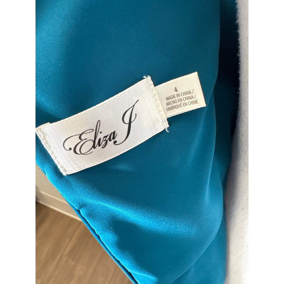 Eliza J Teal Side Ruffle Evening Dress Sz 4