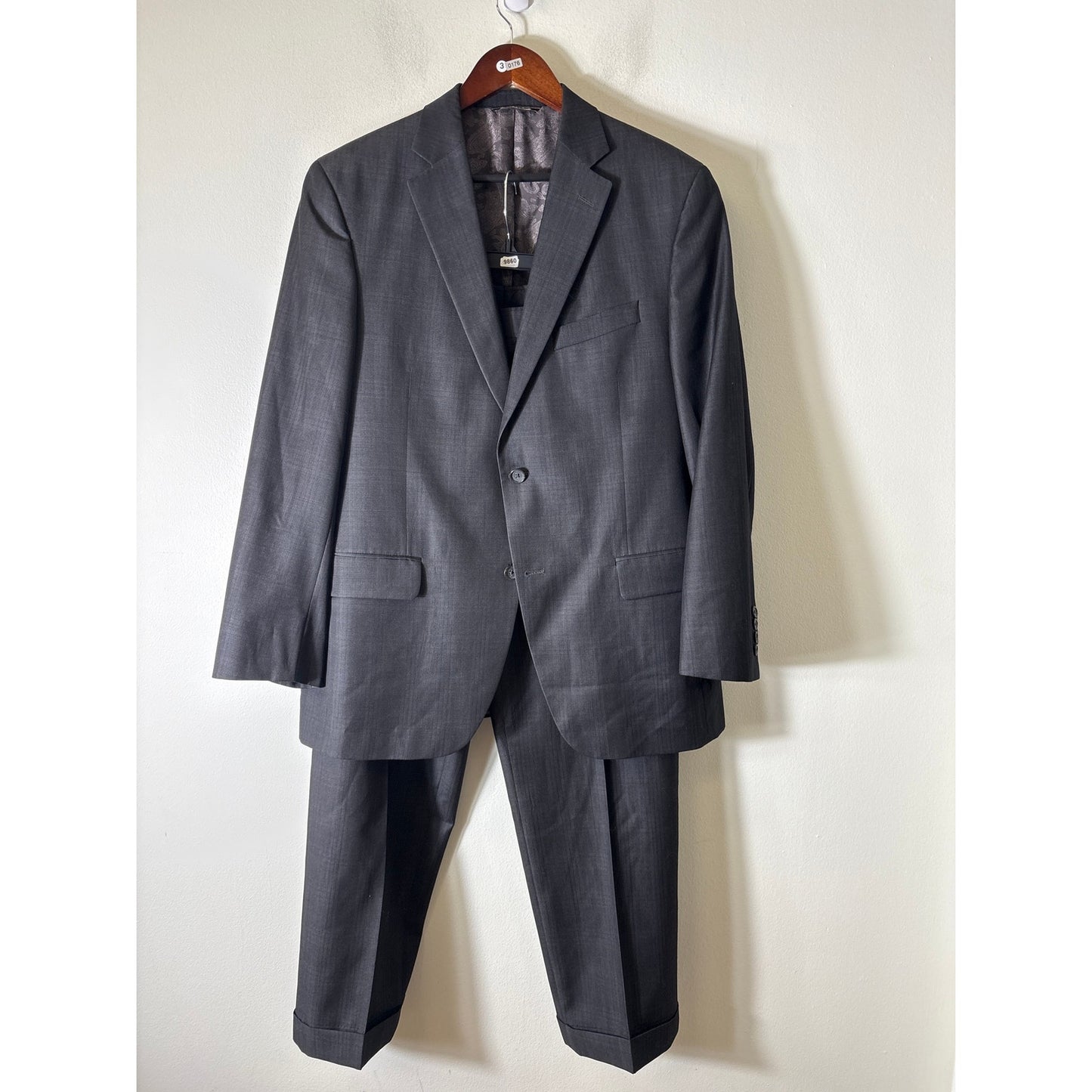 Mens Jack Victor by Gus Mayer Charcoal Gray Suit Jacket 42R/ Pants 36R