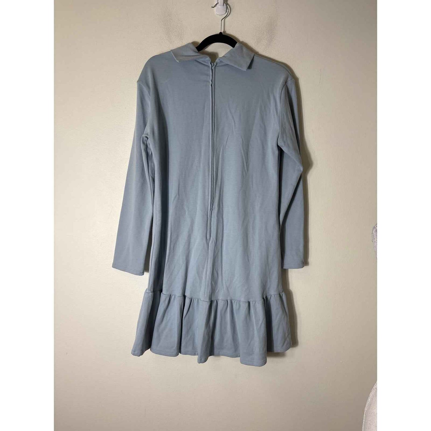 Buru Cloud Mock Neck Long Sleeve Ruffle Hem Dress Sz M