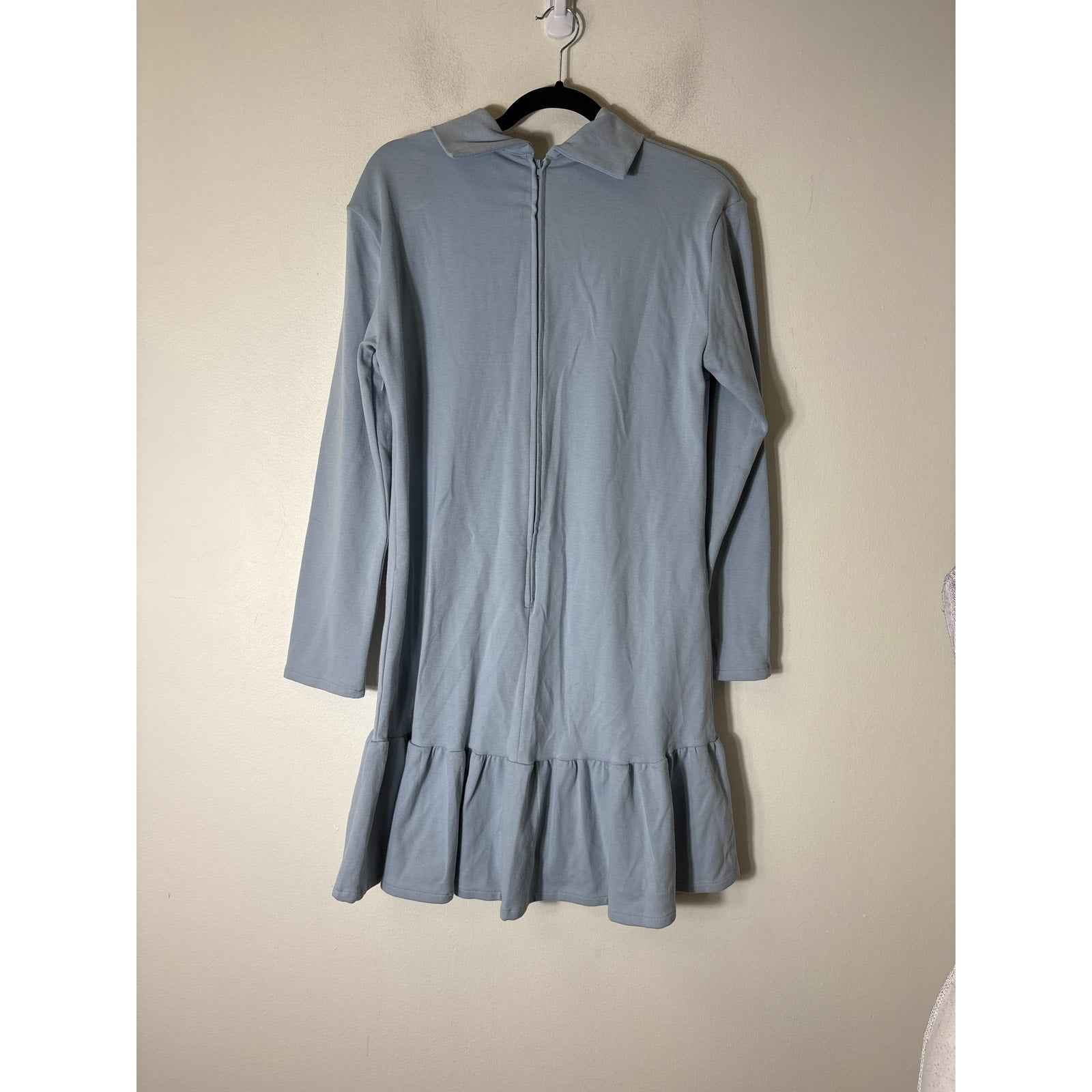 Buru Cloud Mock Neck Long Sleeve Ruffle Hem Dress Sz M