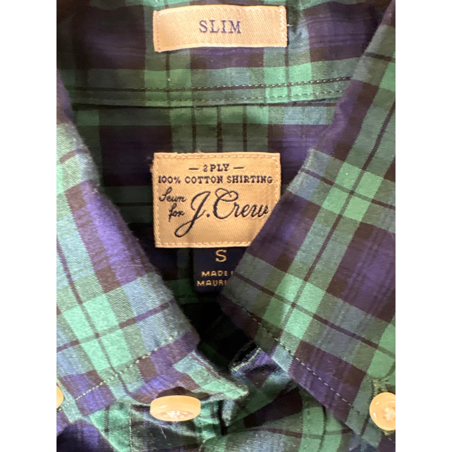 Mens J.Crew Slim Fit Button Up Shirt Sz S