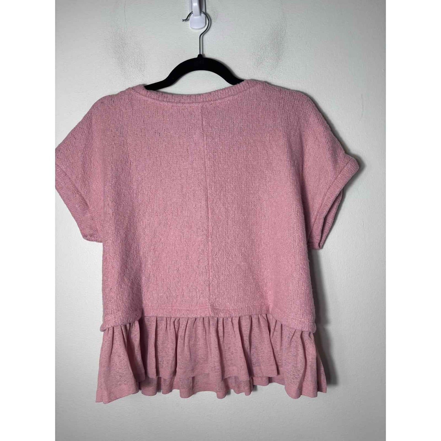 NWT Pilcro Blush CapSleeve Ruffle Peplum Top Sz M