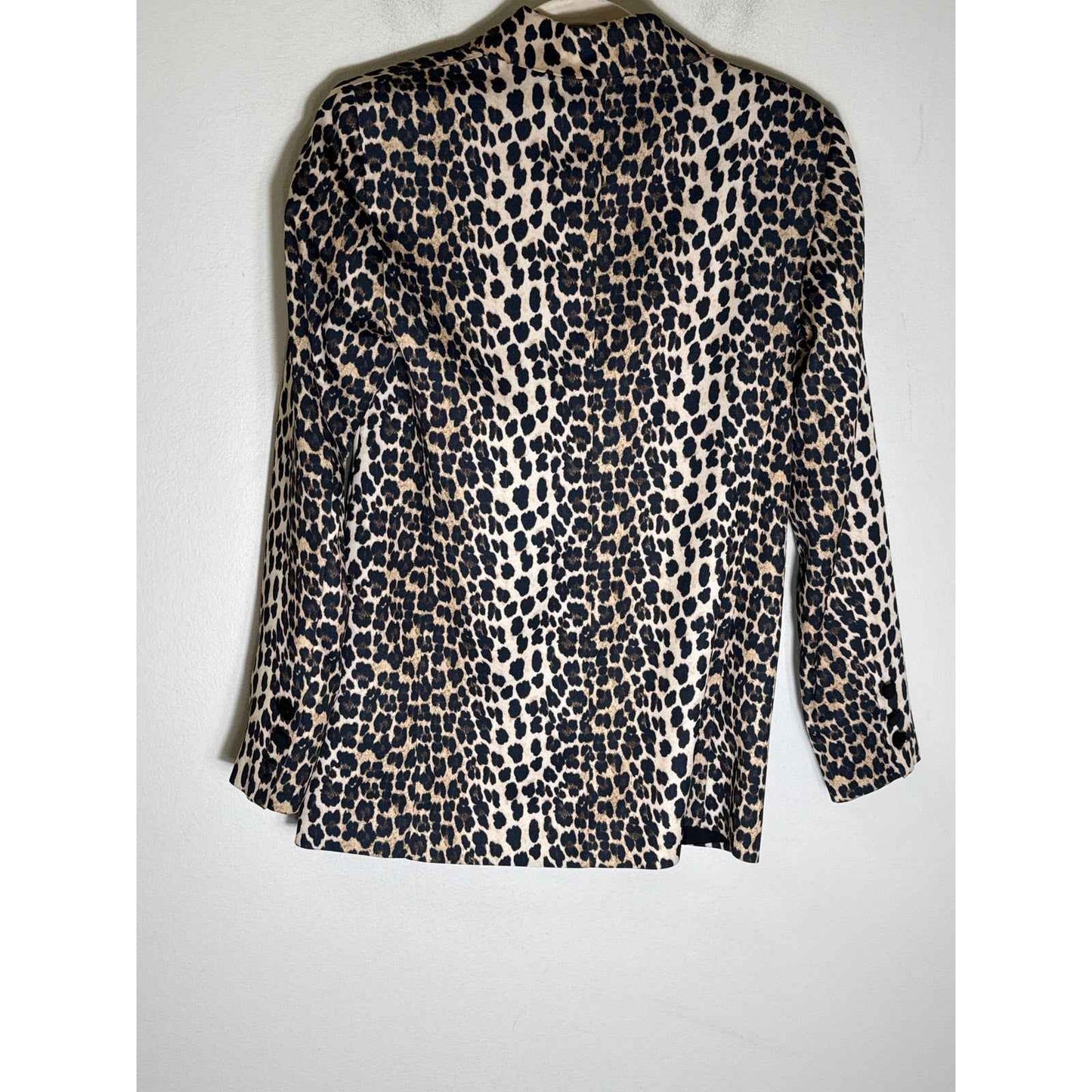 Topshop Tan Cheetah Print Long Sleeve  One Button Blazer Sz 2
