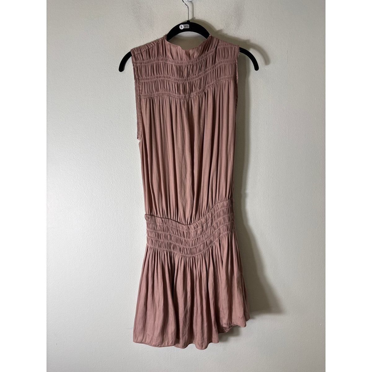 DO+BE Taupe Sleeveless Smocked Waist Dress Sz L