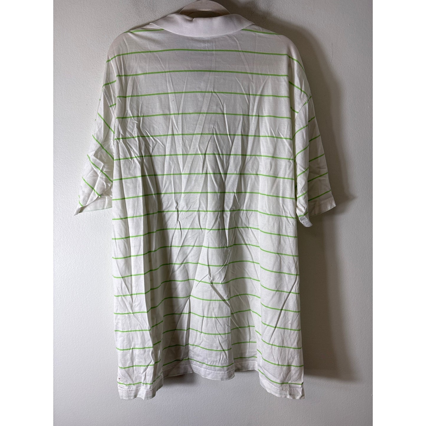 Mens Peter Millar White With Lime Green Stripe Polo Sz XXL