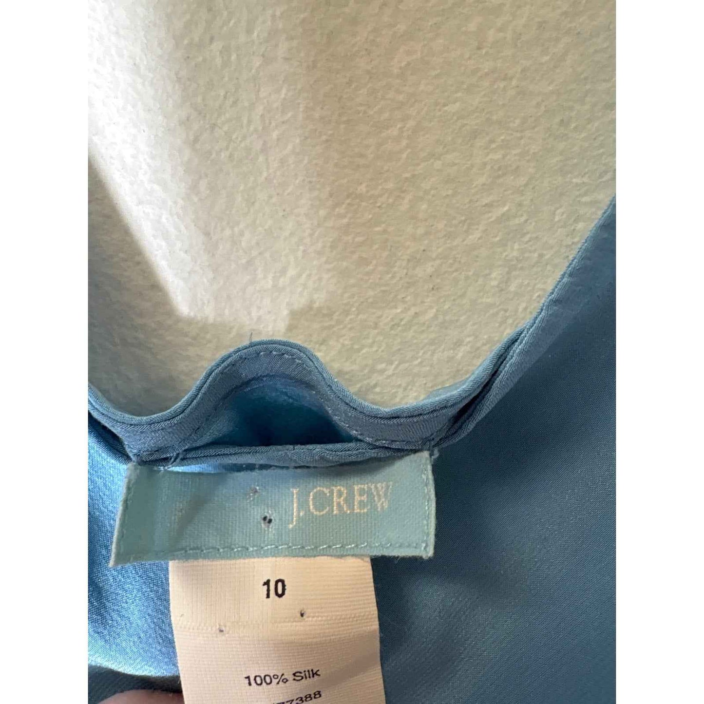 J. Crew Dusty Blue Spaghetti Strap Silk Slip Dress Sz 10