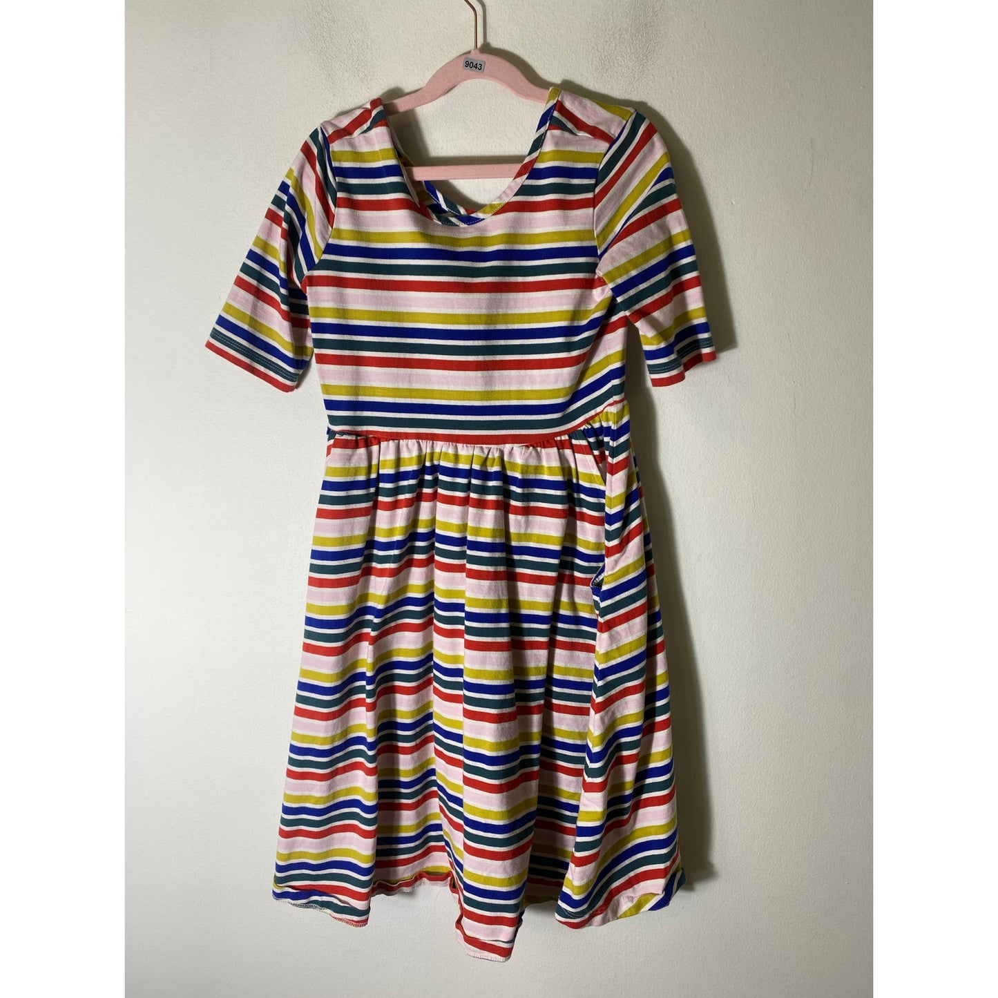 Hanna Anderson Multi Color Stripe Cotton Dress Sz 12