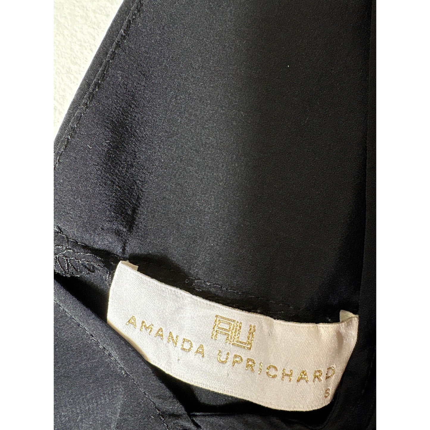 Amanda Uprichard Black Sleeveless Silk V Neck Top Sz S