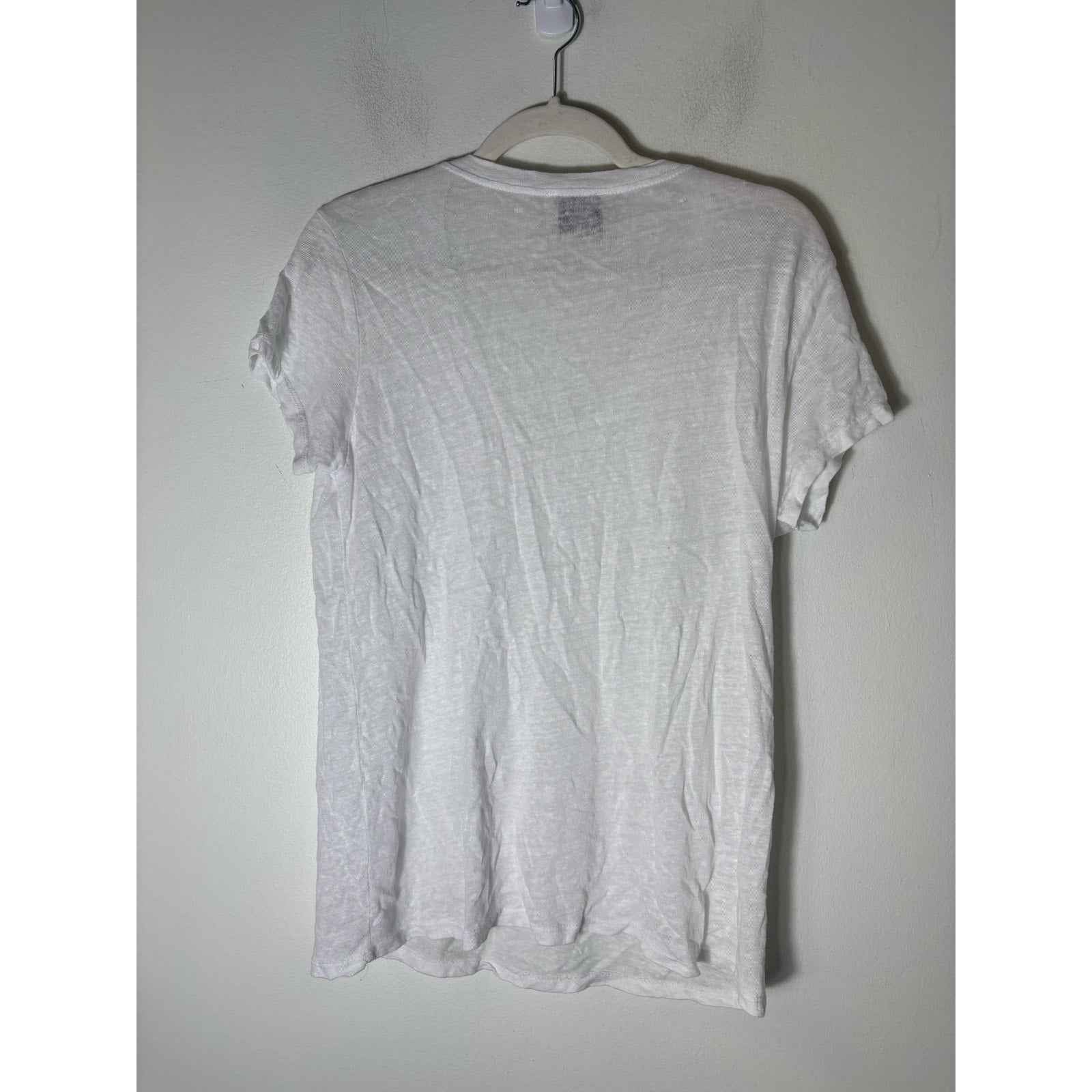 Intuition Paris White Linen Gauze Tee Sz M
