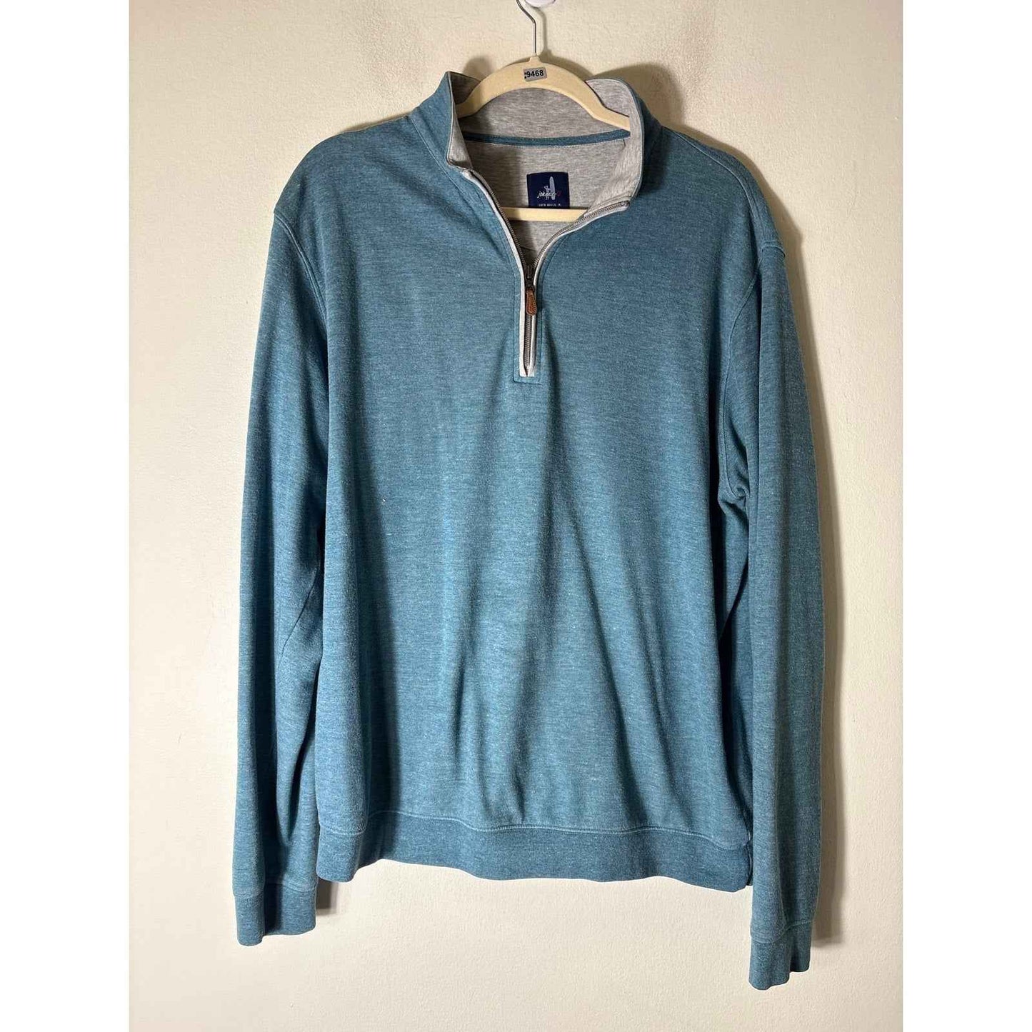 Johnnie-O Blue Long Sleeve Quarter Zip Pullover Sz L