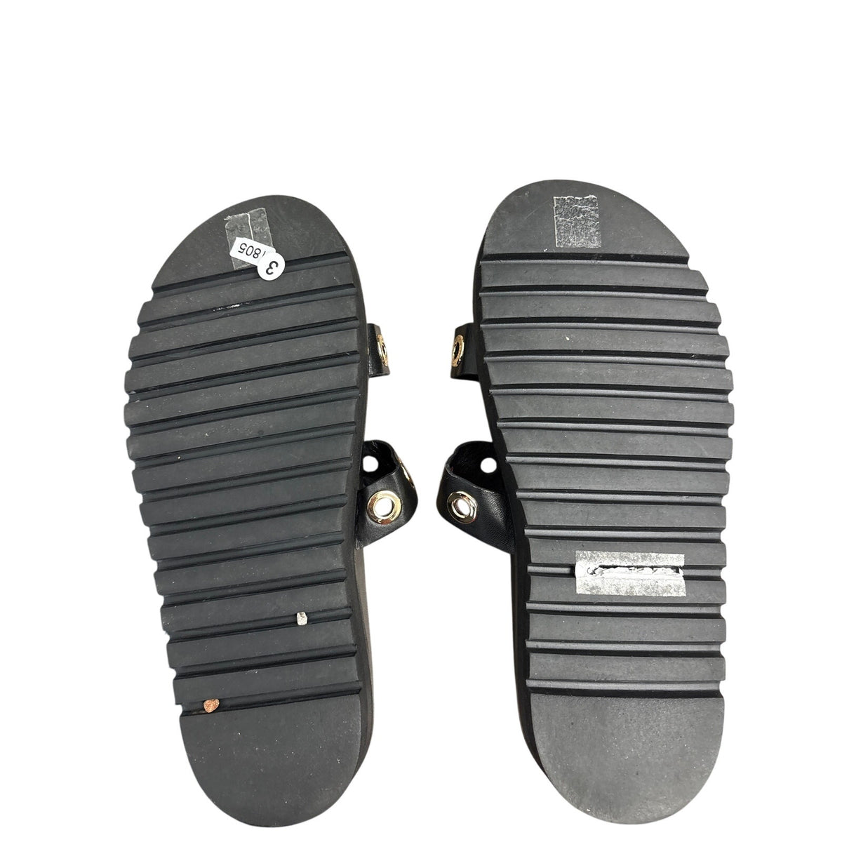 Texto Black Gold Ring Sandals Sz (Fits like) 8