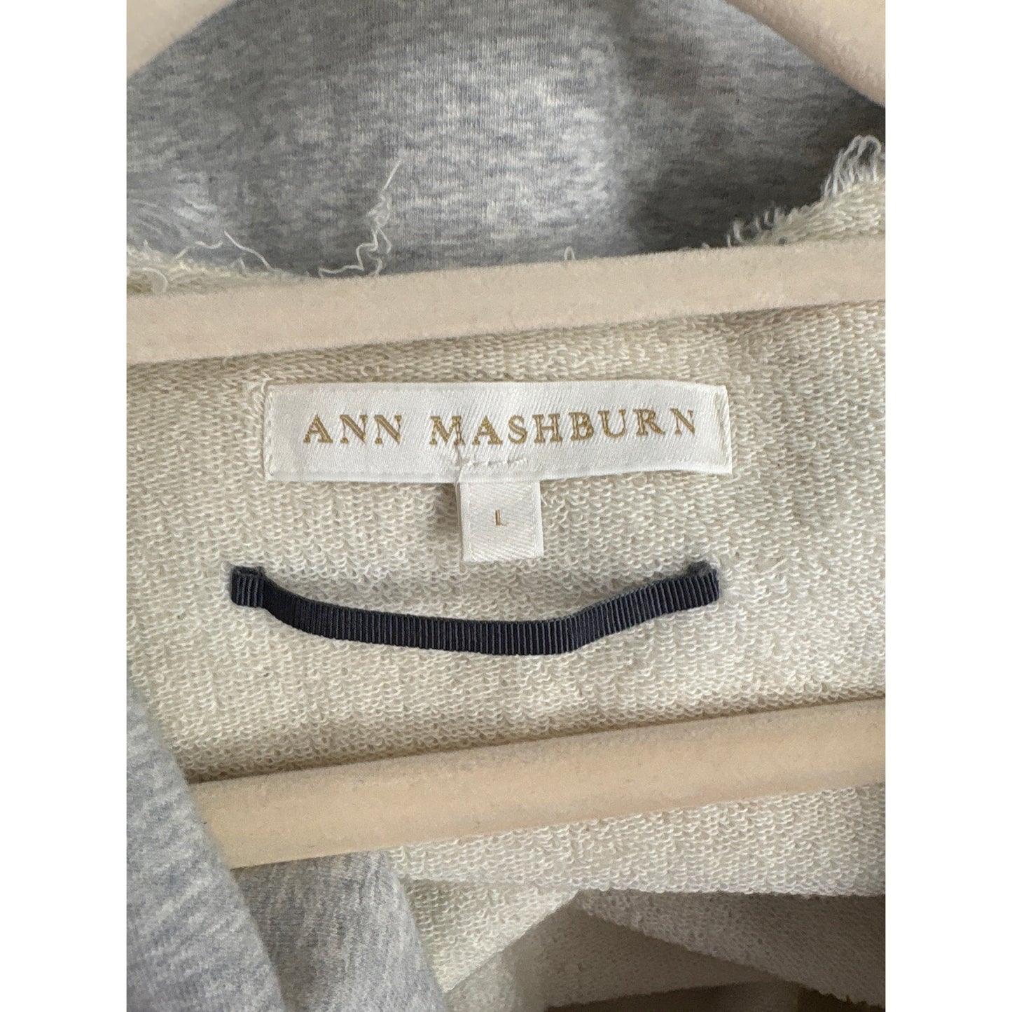 Ann Mashburn Gray Cap Sleeve Open Front Sweatshirt Sz L