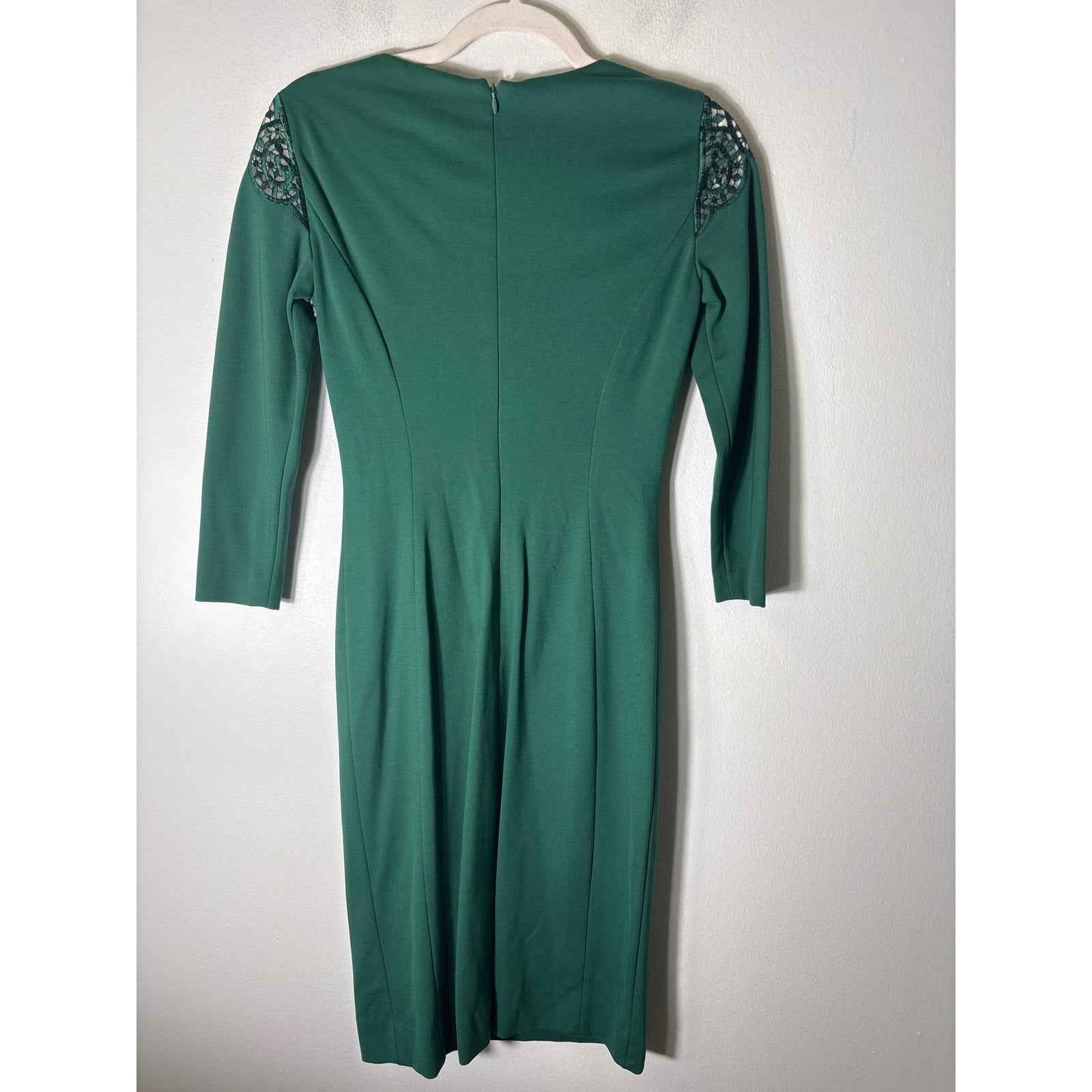 Antonio Melani  Green Long Sleeve Midi Sheath Dress Sz 0