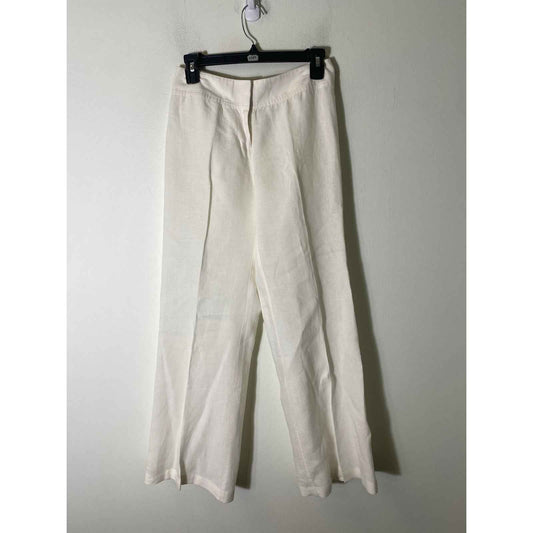 DKNYC Off White Linen Straight Leg Ankle Pants Sz 0