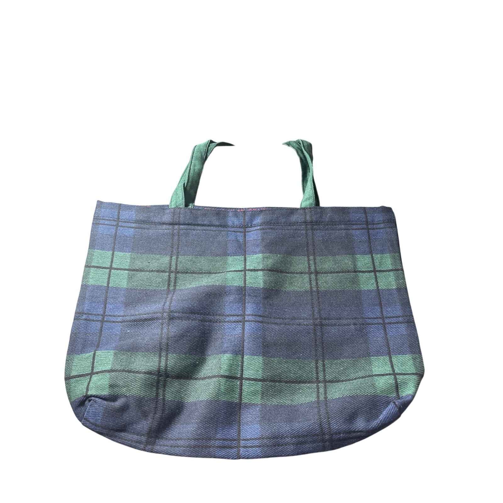 NWT Balzac Paris Tartan Vert Et Marine Bag 18"x14"