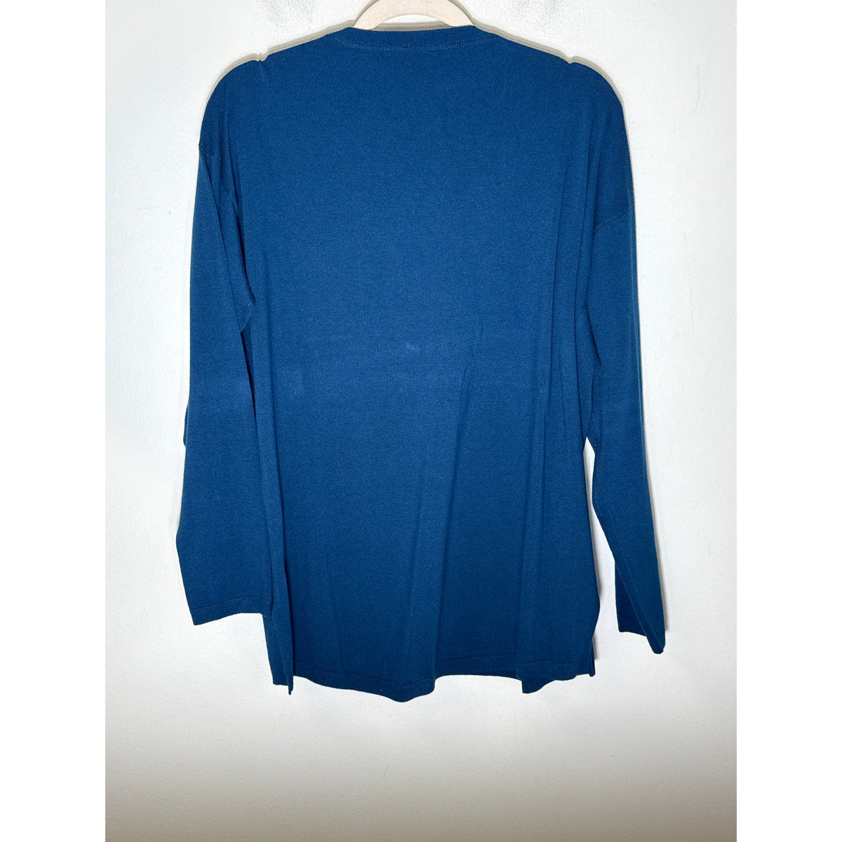 Elliot Lauren Blue Long Sleeve Knit Sweater with Front Pocket Sz
