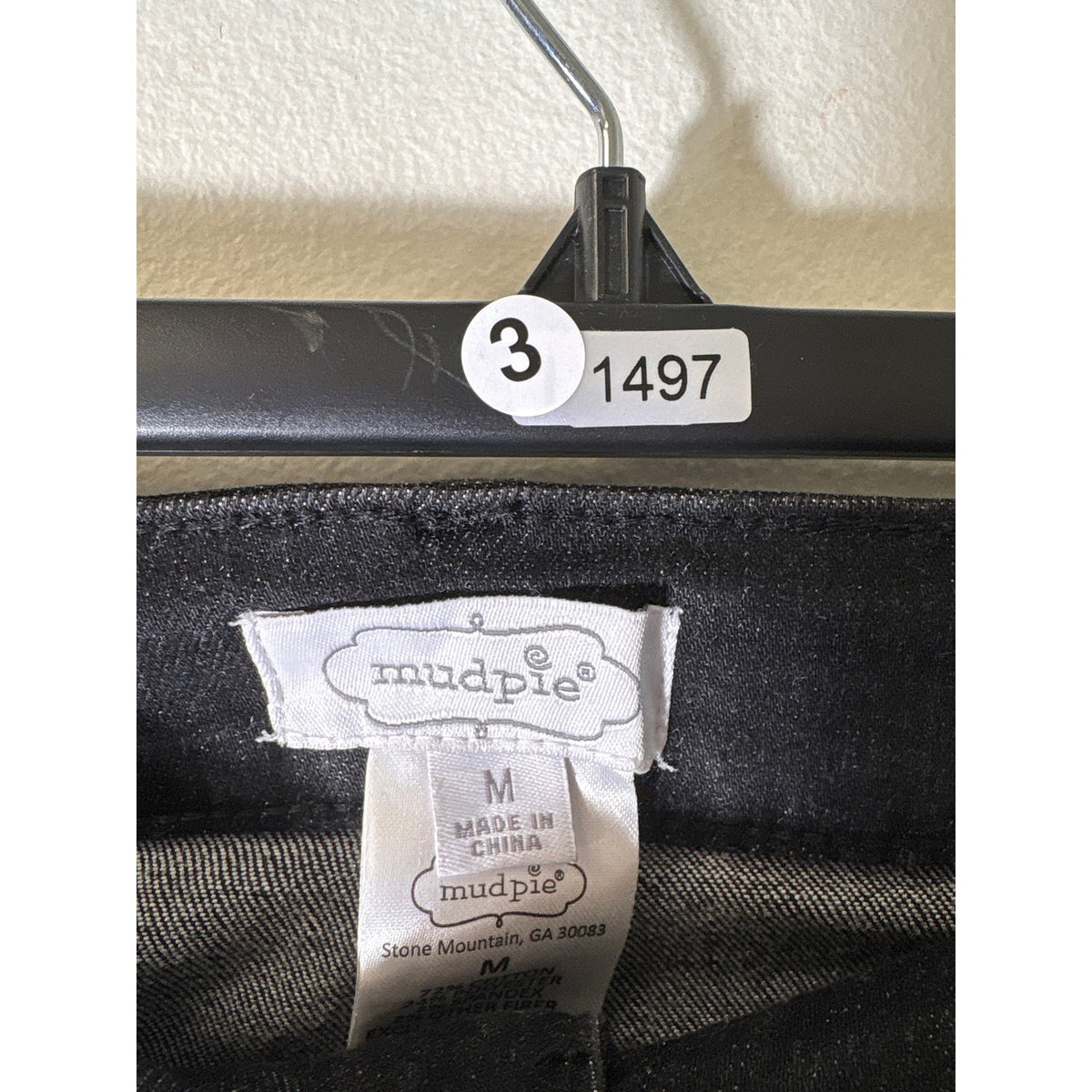 Mudpie Black Straight Leg Denim Jeans with Raw Hem Sz M