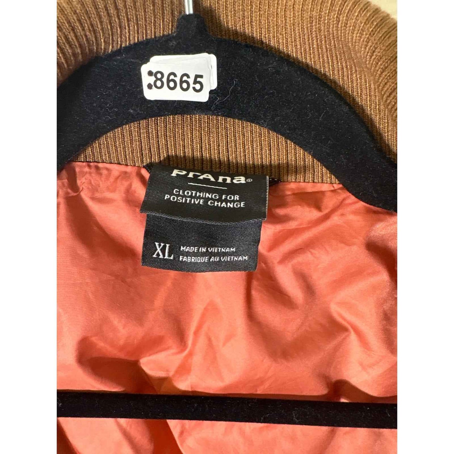 Men's Prana Tan Long Sleeve Insulated Jacket Sz XL