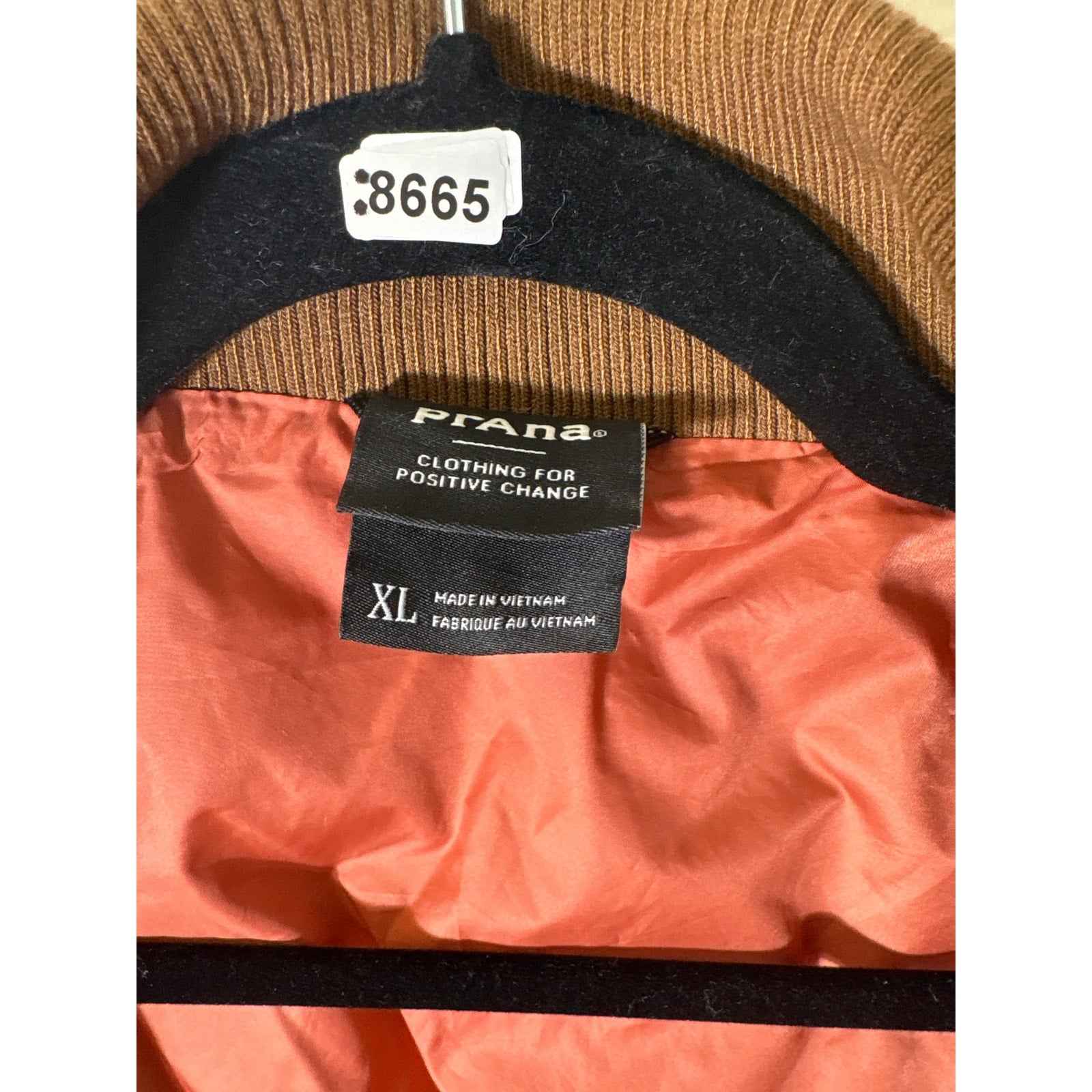 Men's Prana Tan Long Sleeve Insulated Jacket Sz XL