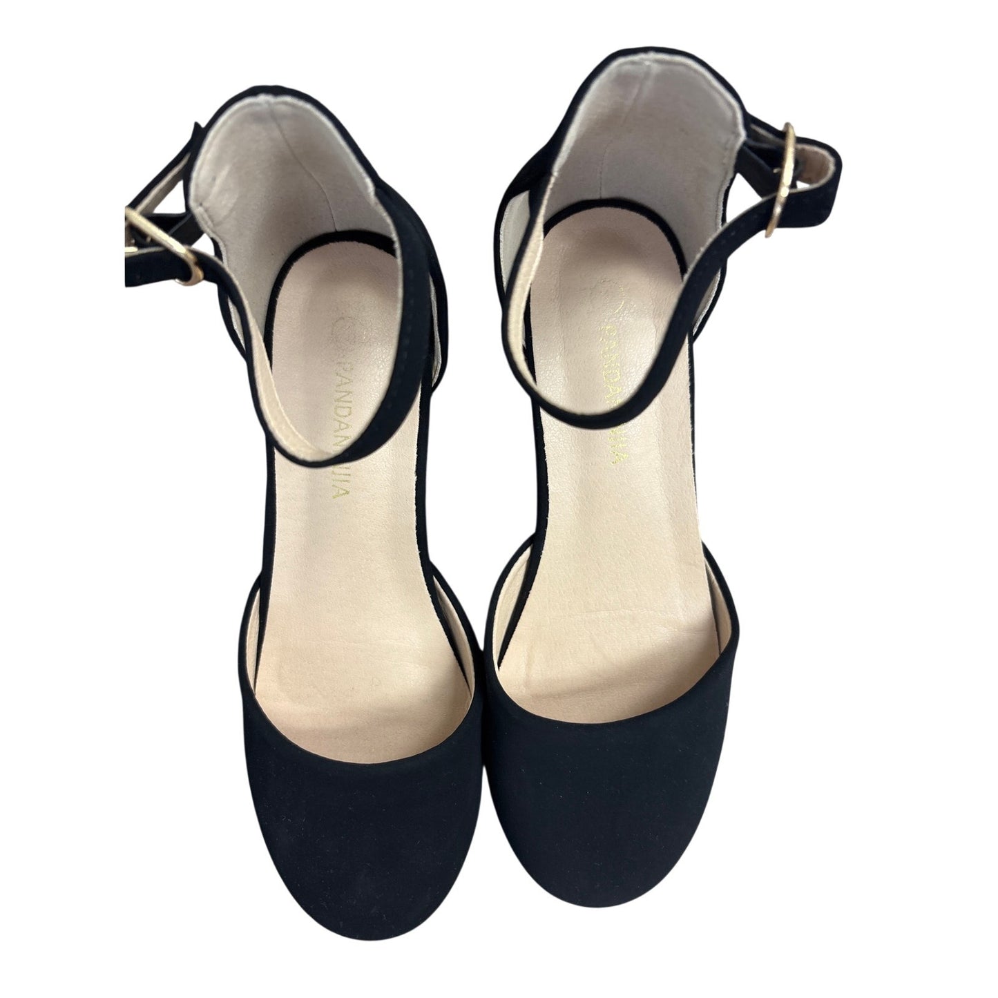 Girls Pandaninjia Black Ankle Buckle Heels Sz 1