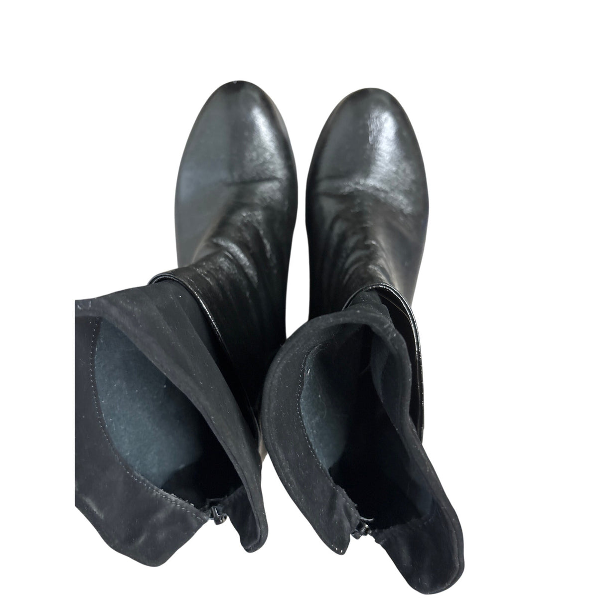 Patrizia Bonfanti Black Platform Wedge Moto Boot Sz 39
