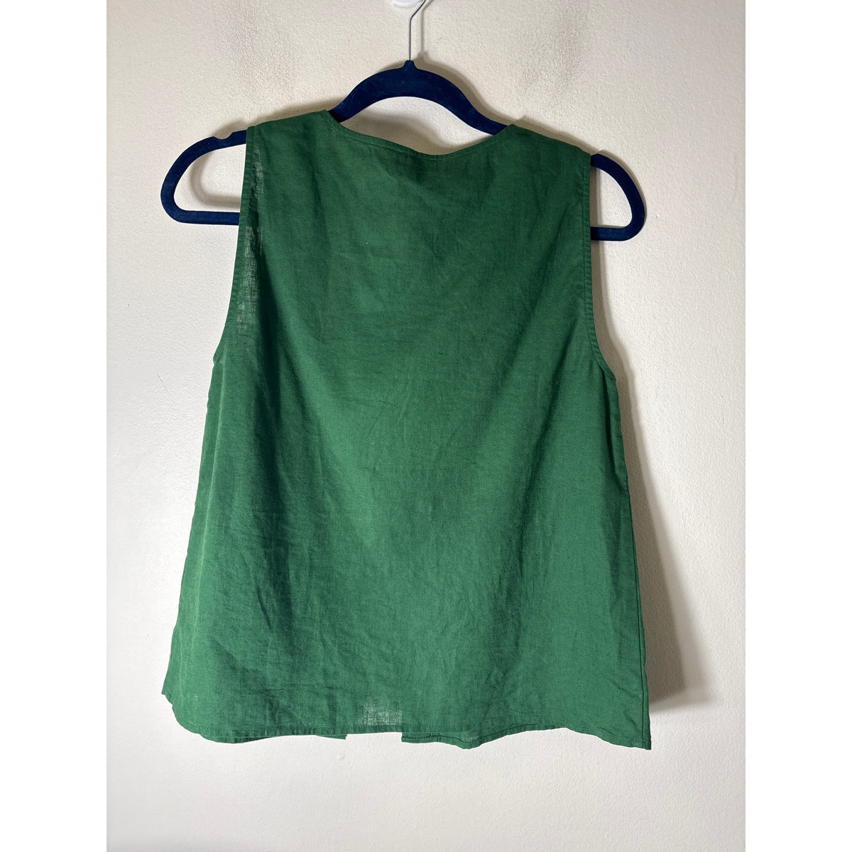 J. Crew Green Sleeveless Button Up Linen Tank Top Sz S