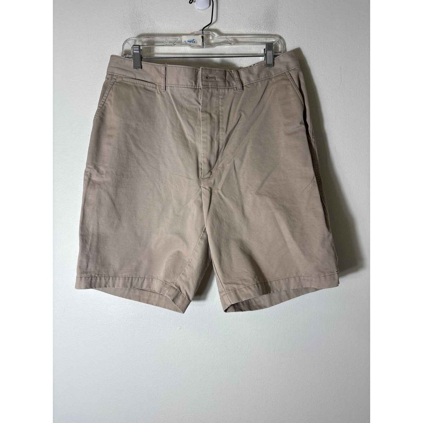 Men's Cremieux Khaki Flat Front Cotton Shorts Sz 38