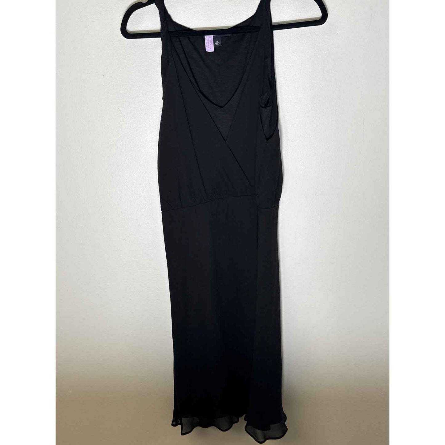 Banana Republic Black Sleeveless V-Neck Layered Knee Length Dress Sz M