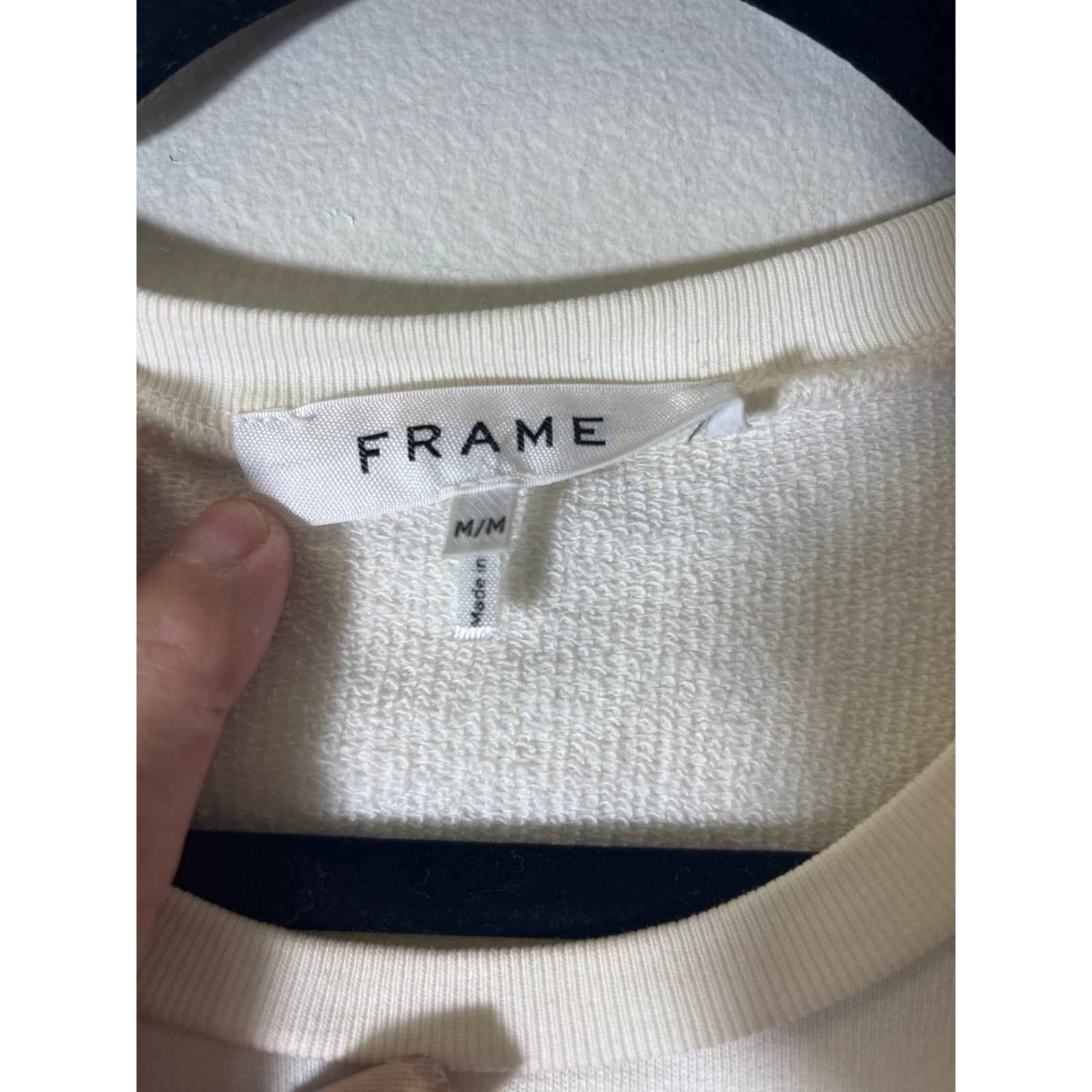 Frame Off White Half Puff Sleeve Cotton Top Sz M