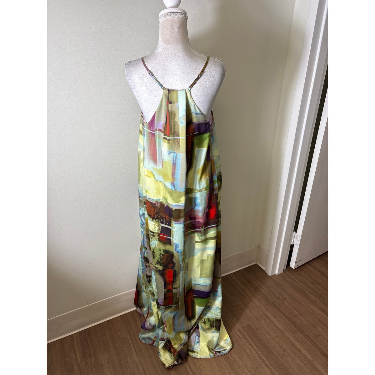 Nicole Miller Multi Color Spaghetti Strap Gown  Sz 6