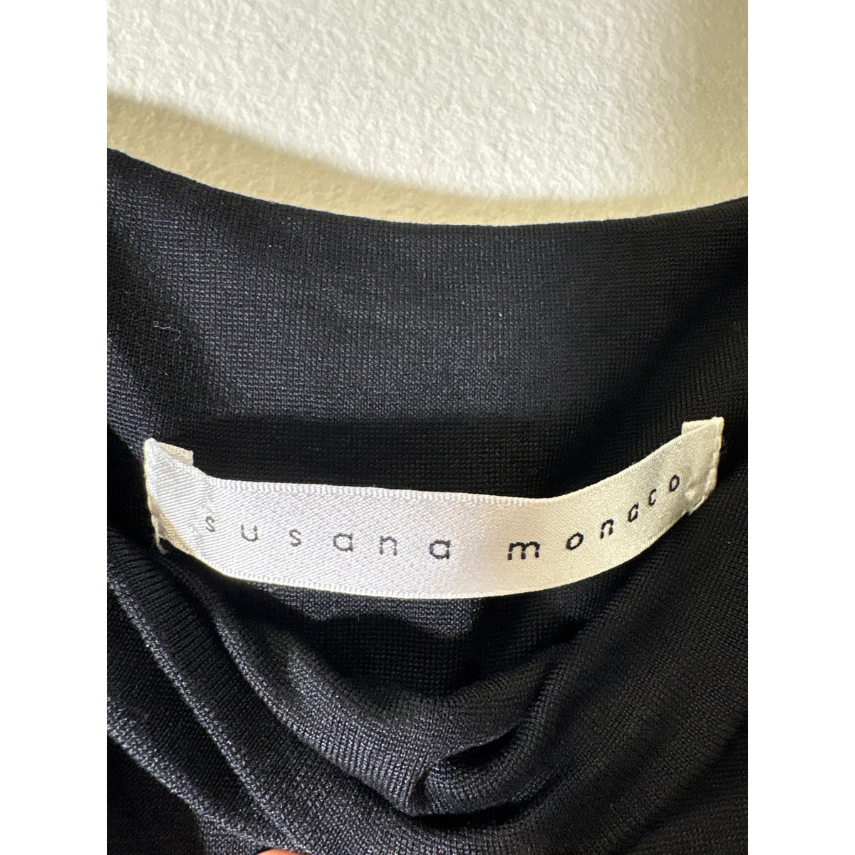 Susana Monaco Black Cold Shoulder Midi Sheath Dress Sz S
