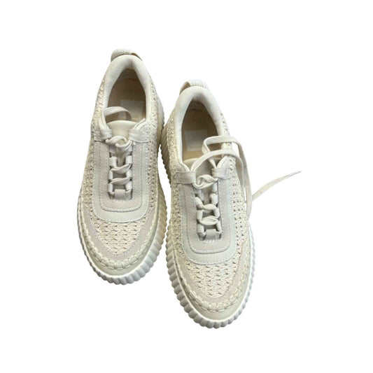 Dolce Vita Off White Canvas Platform Fashion Sneaker Sz 6