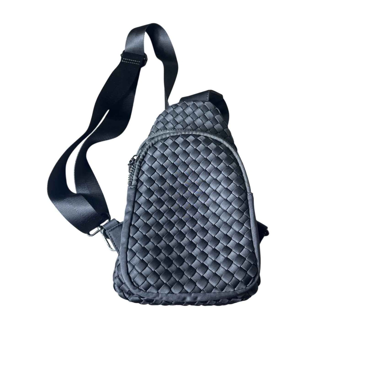 sol and Selene Black Woven Mini Crossbody Backpack