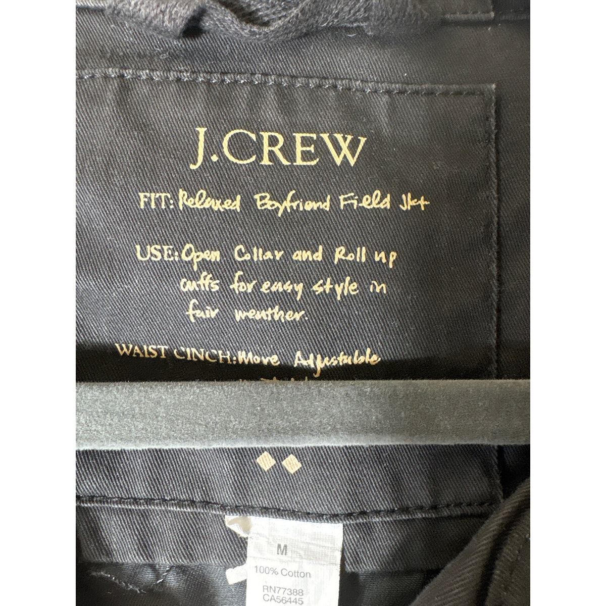 J. Crew Black Relaxed Boyfriend Field Jacket Sz M