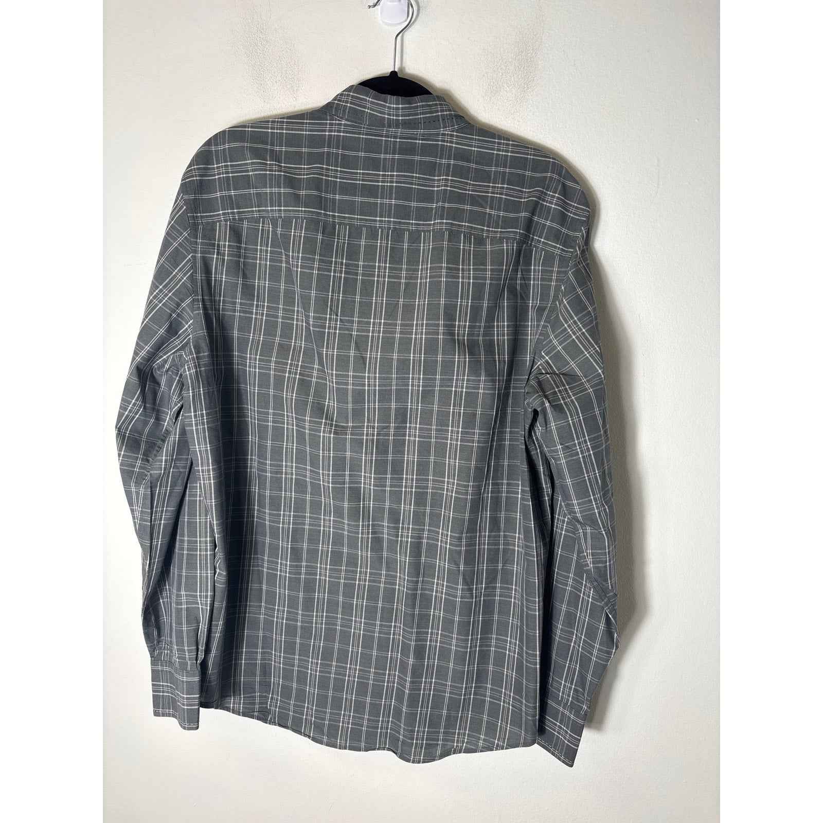 Men's John Varvatos Dark Greenish Gray Long Sleeve Button Sown Shirt Sz M