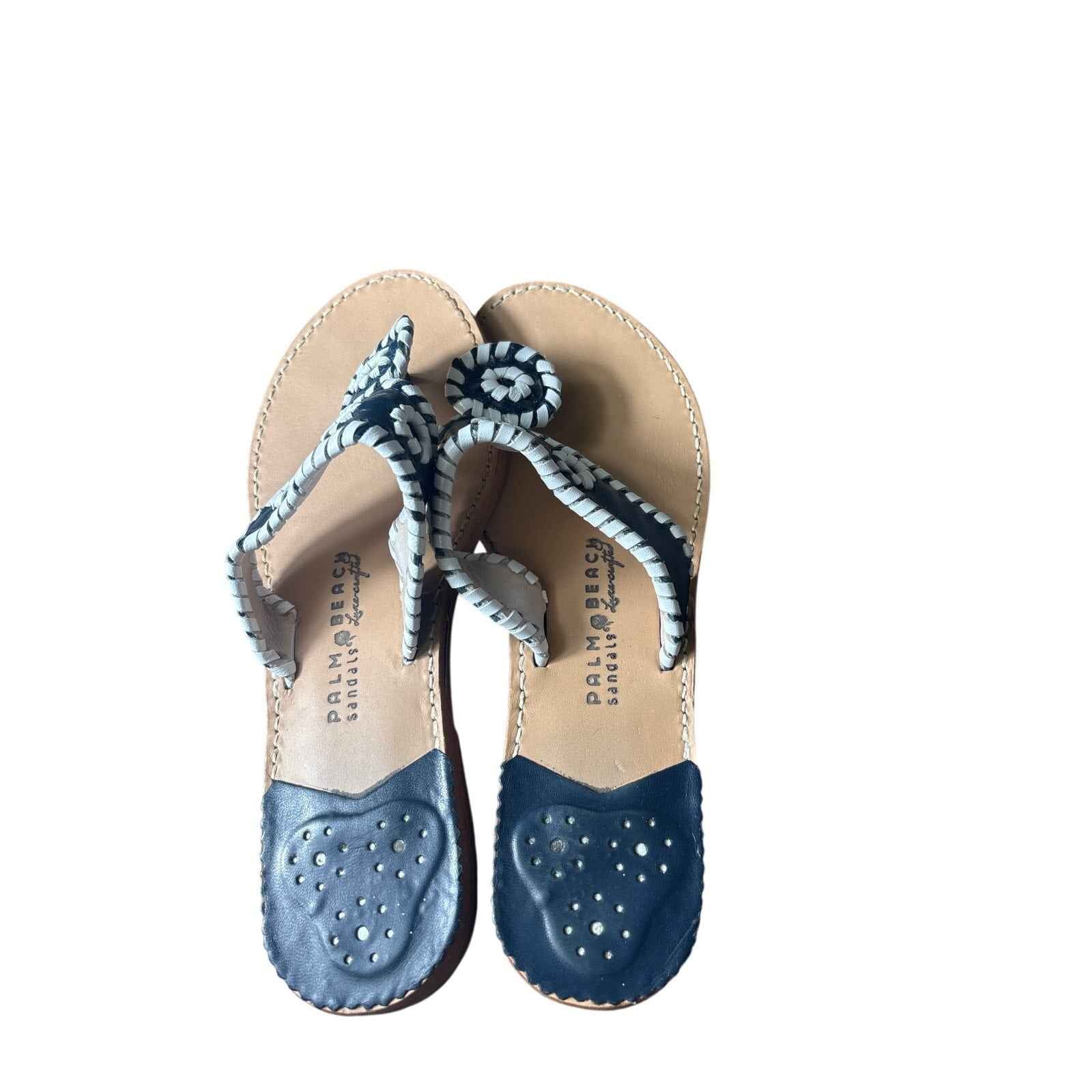 Palm Beach Sandals Navy and White Sz 8