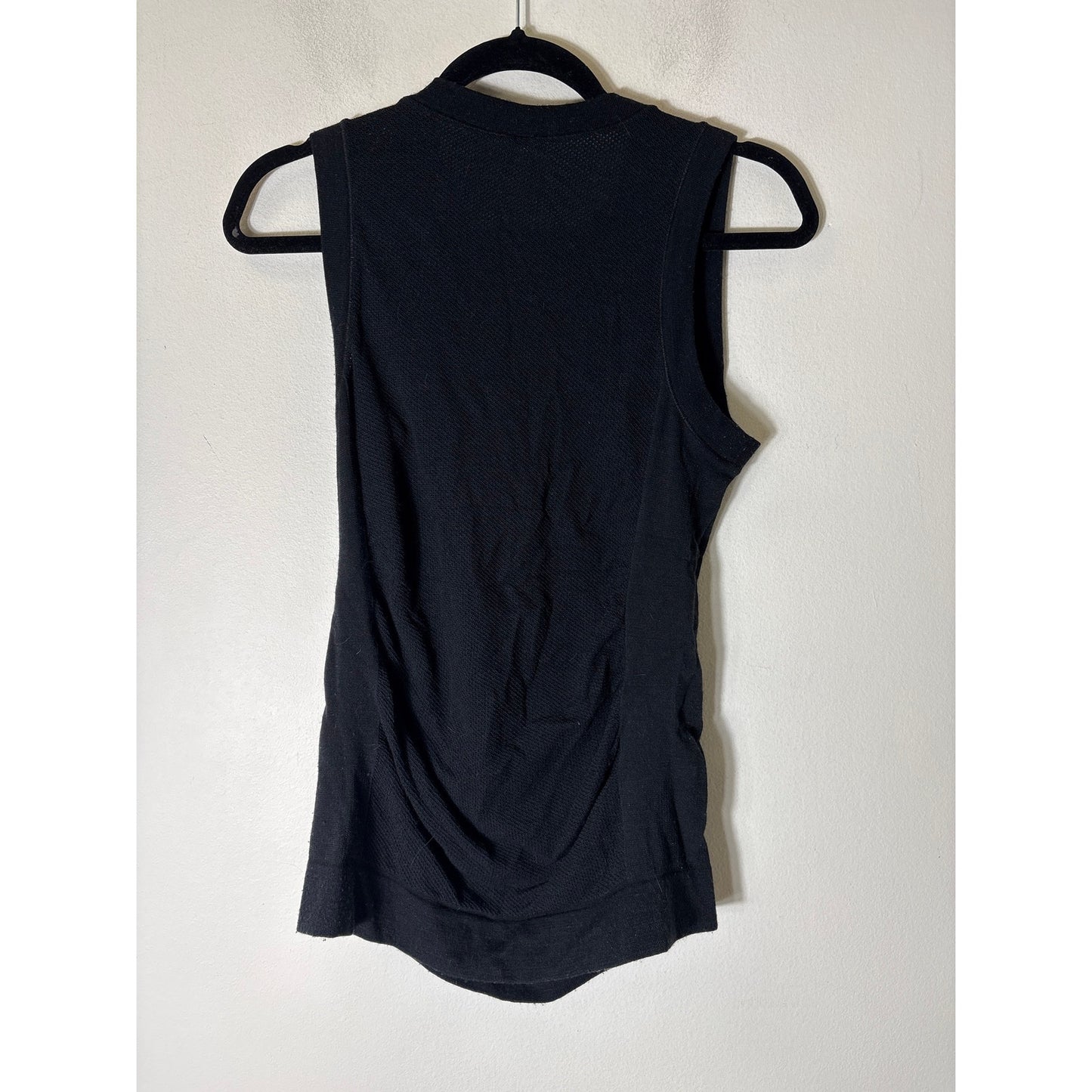 Athleta Black Sleeveless Ruched Athletic Top Sz M