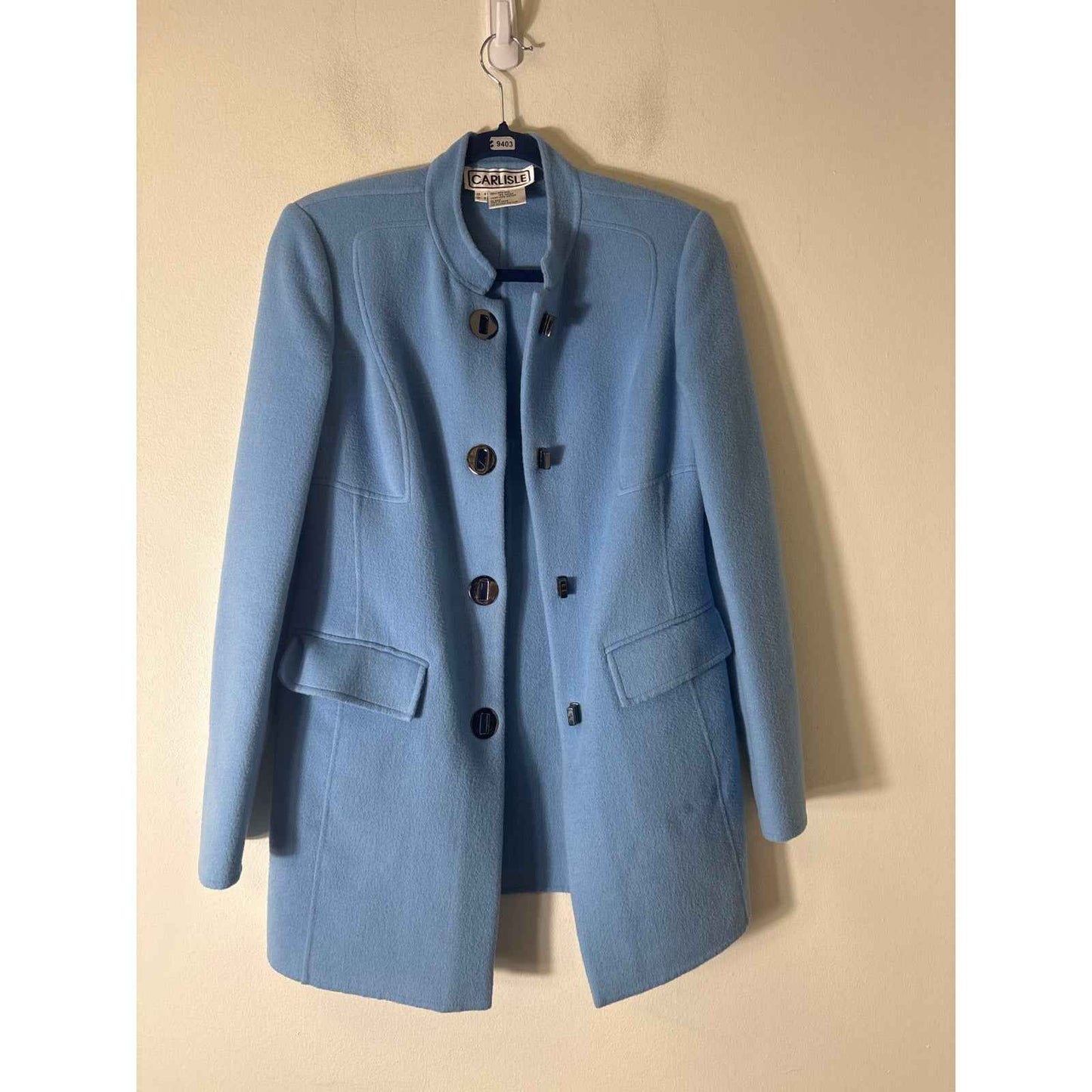Carlisle Sky Blue Long Coat Sz 4