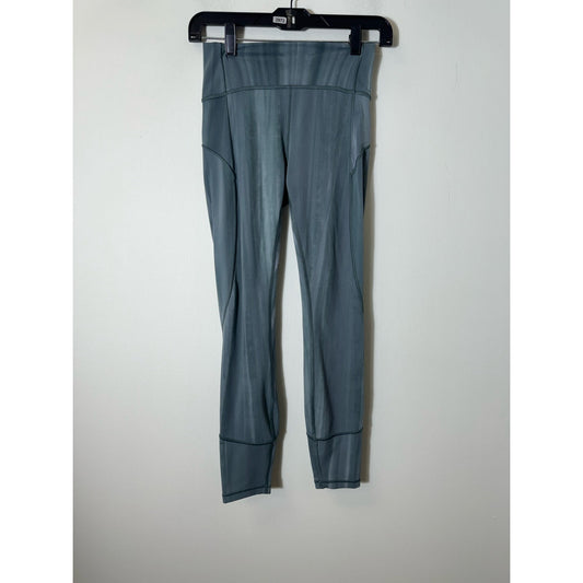Lululemon Green Dyed Stripe High Rise 25" Leggings Sz 4