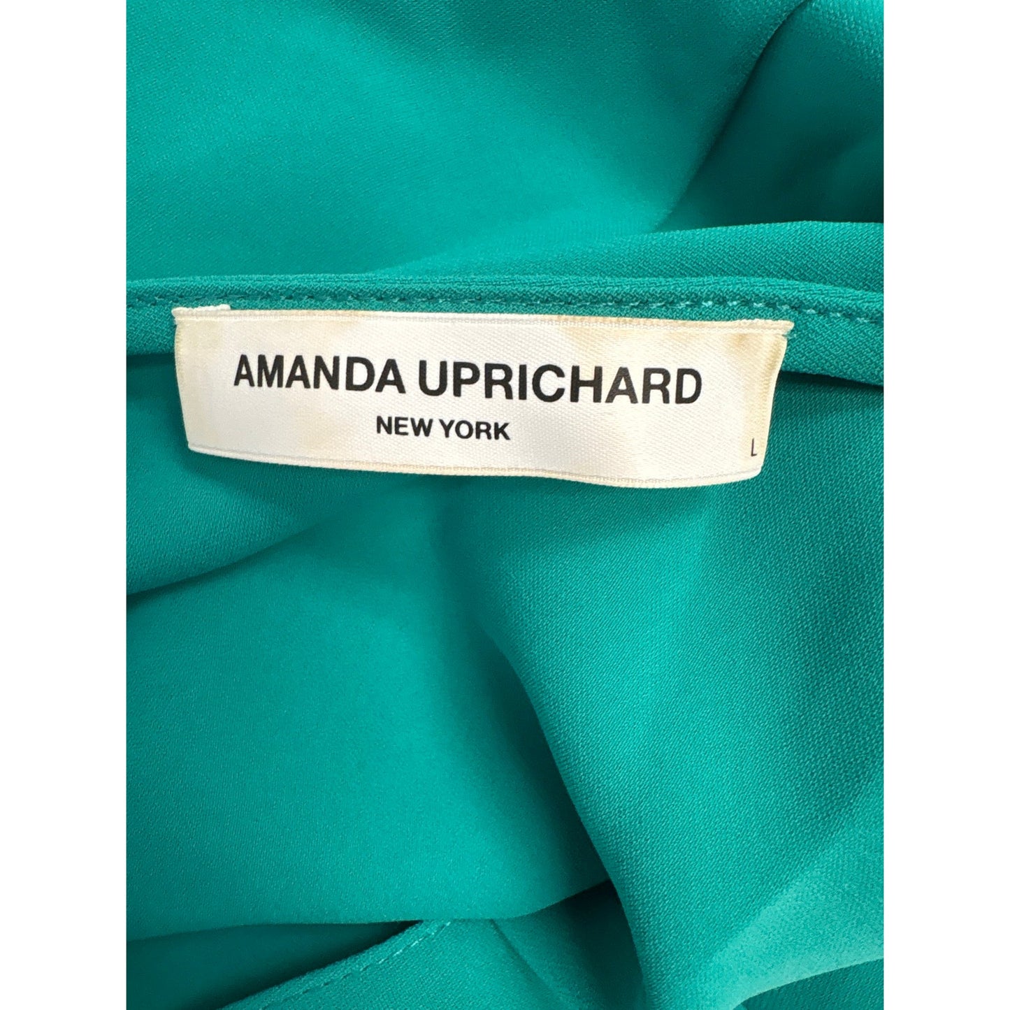 Amanda Uprichard Teal Green Flutter Sleeve Special Occasion Dress Sz L
