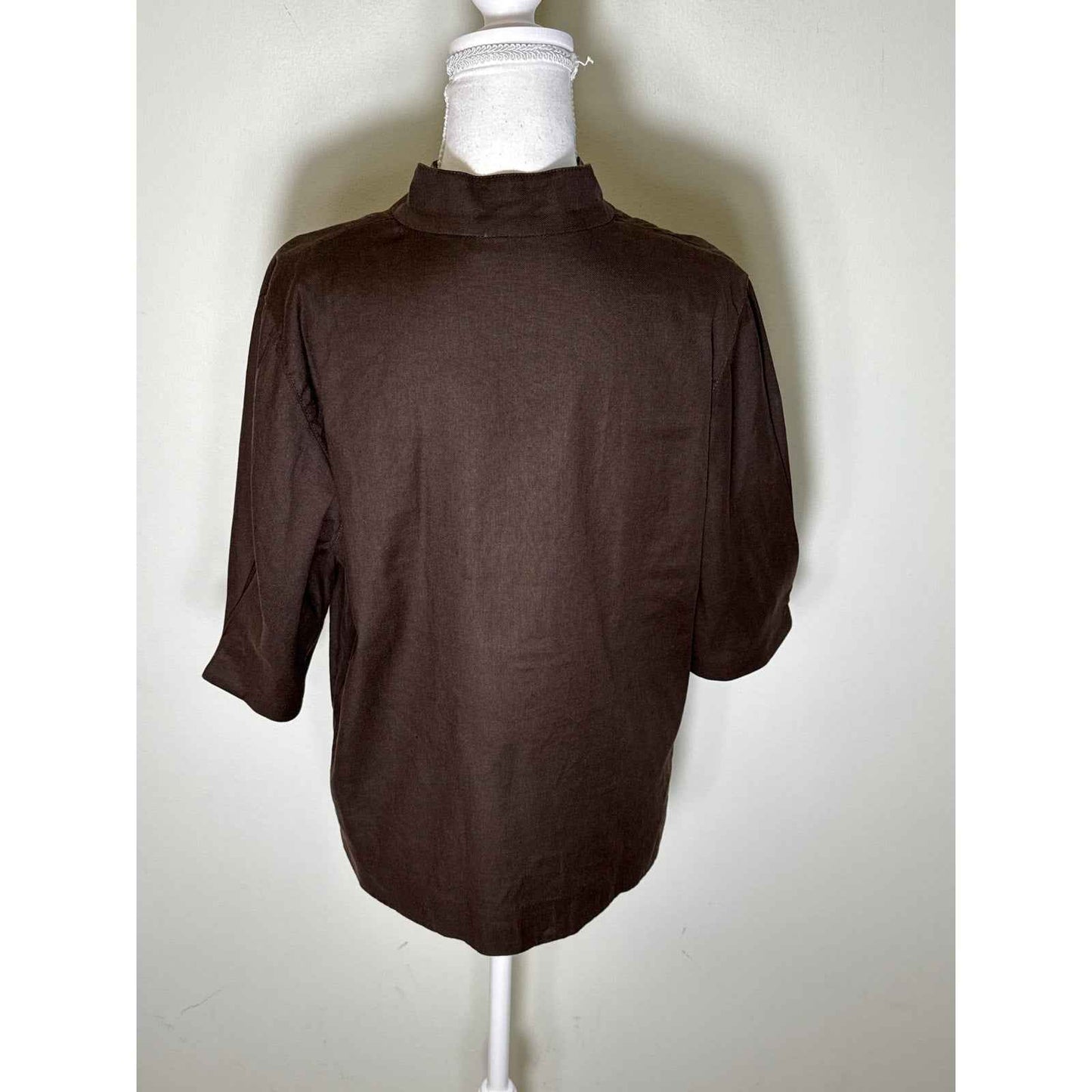 Ann Mashburn Chocolate Short Sleeve Top Sz M