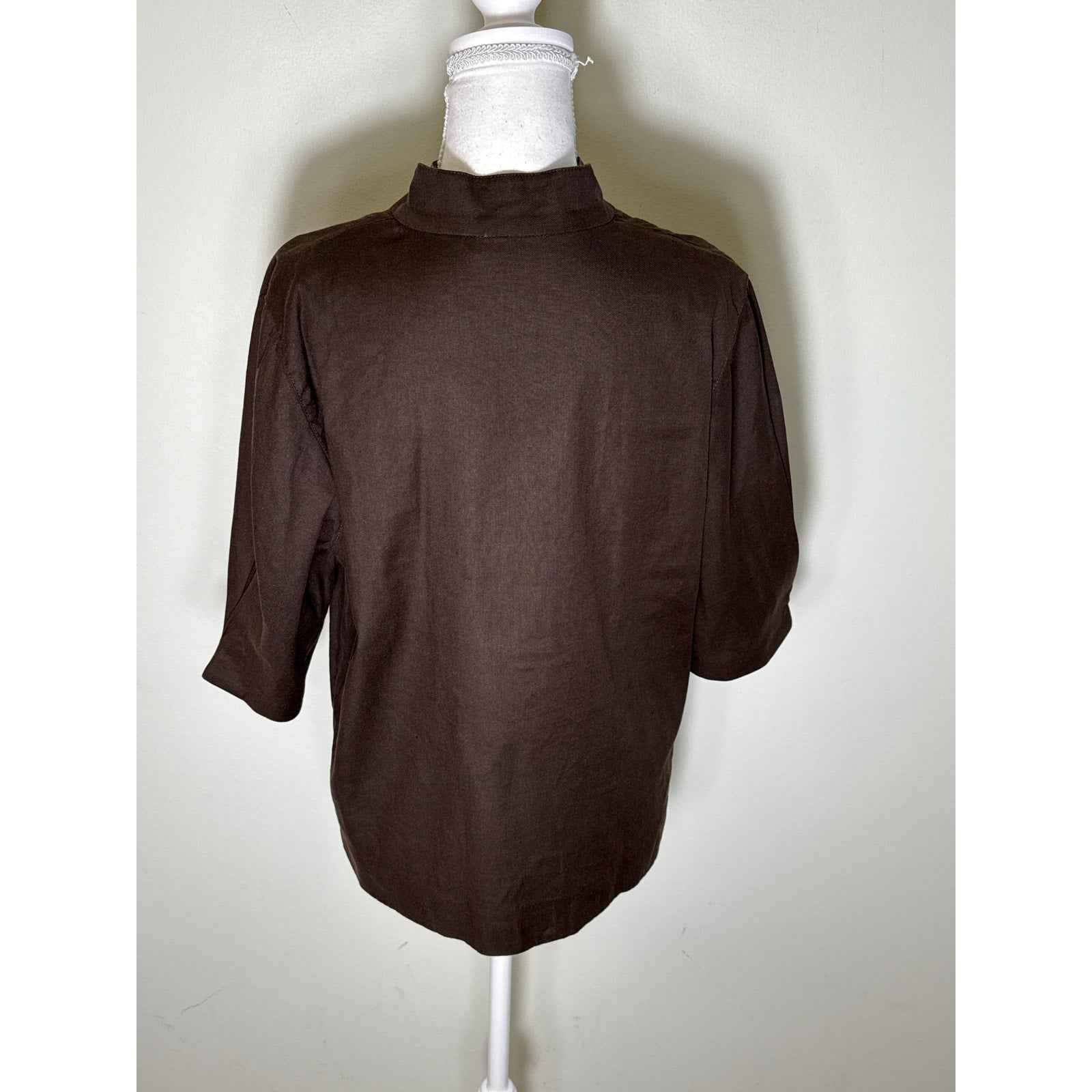 Ann Mashburn Chocolate Short Sleeve Top Sz M