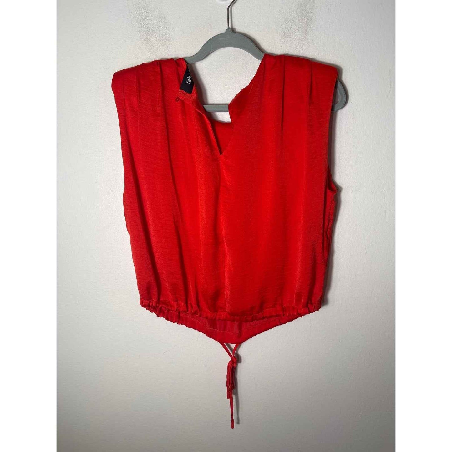 Fabrik Red Sleeveless Bubble Shirt Sz M