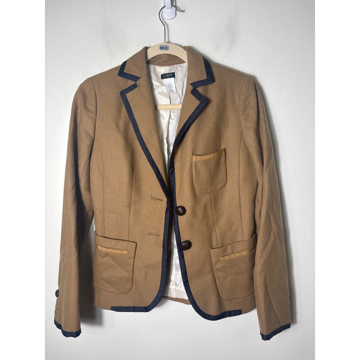 J.Crew Camel With Navy Trim Blazer Sz 0