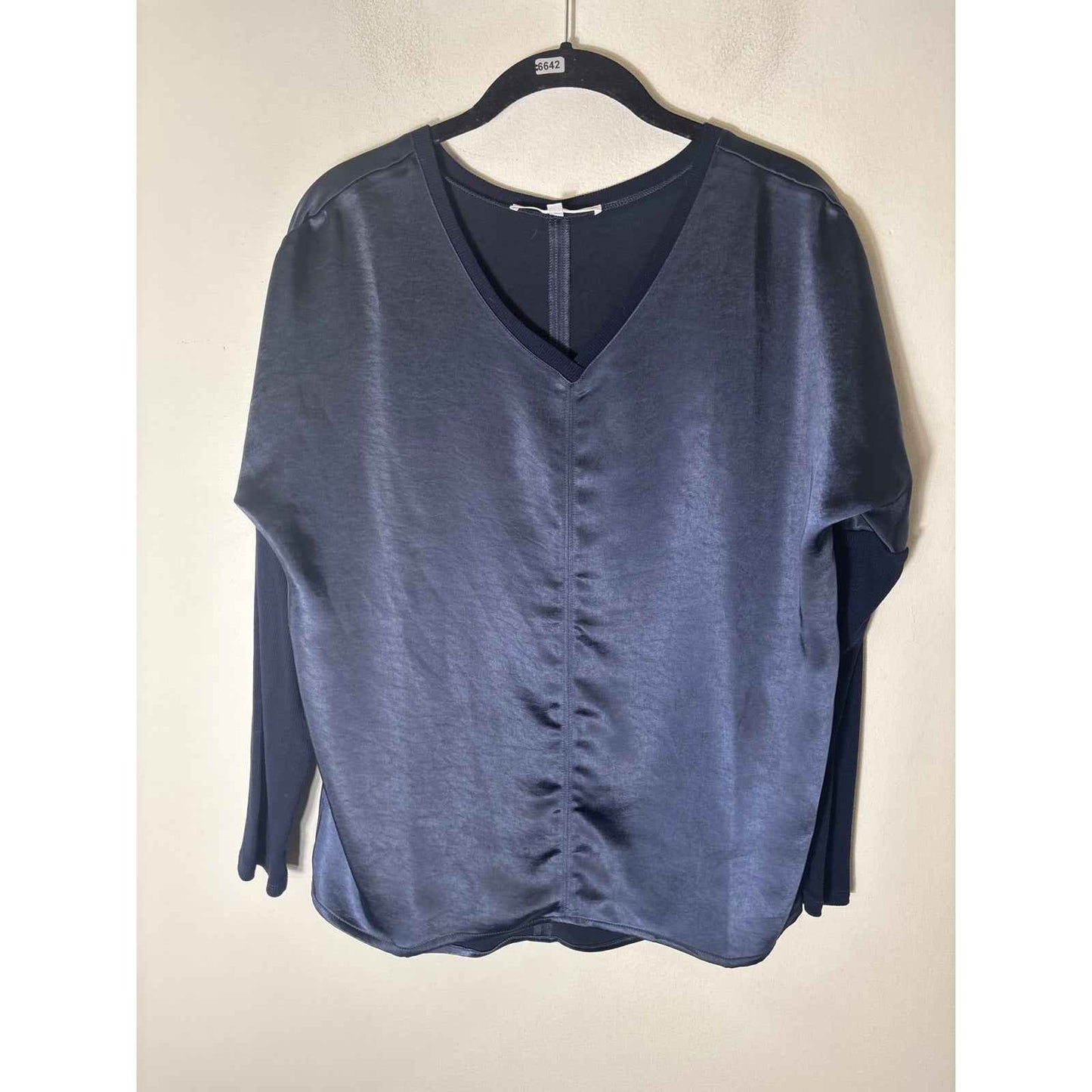 Melissa Nepton Black Long Sleeve Mixed Media Shirt Sz XS