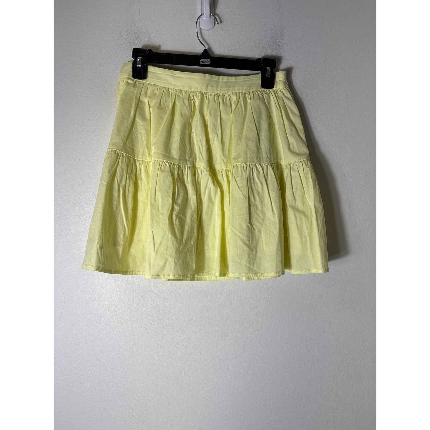 Staud Lemon Yellow Cotton A-Line Mini Skirt Sz 6