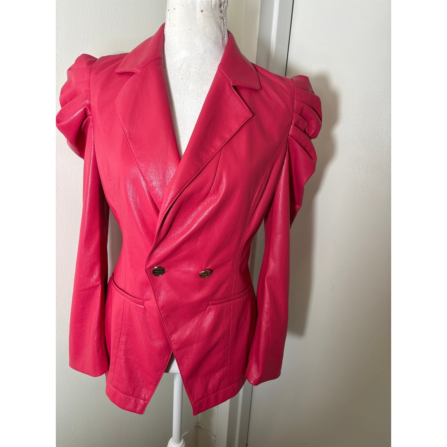 Emily McCarthy Pinkish Red Long Sleeve Fitted Blazer Sz XS