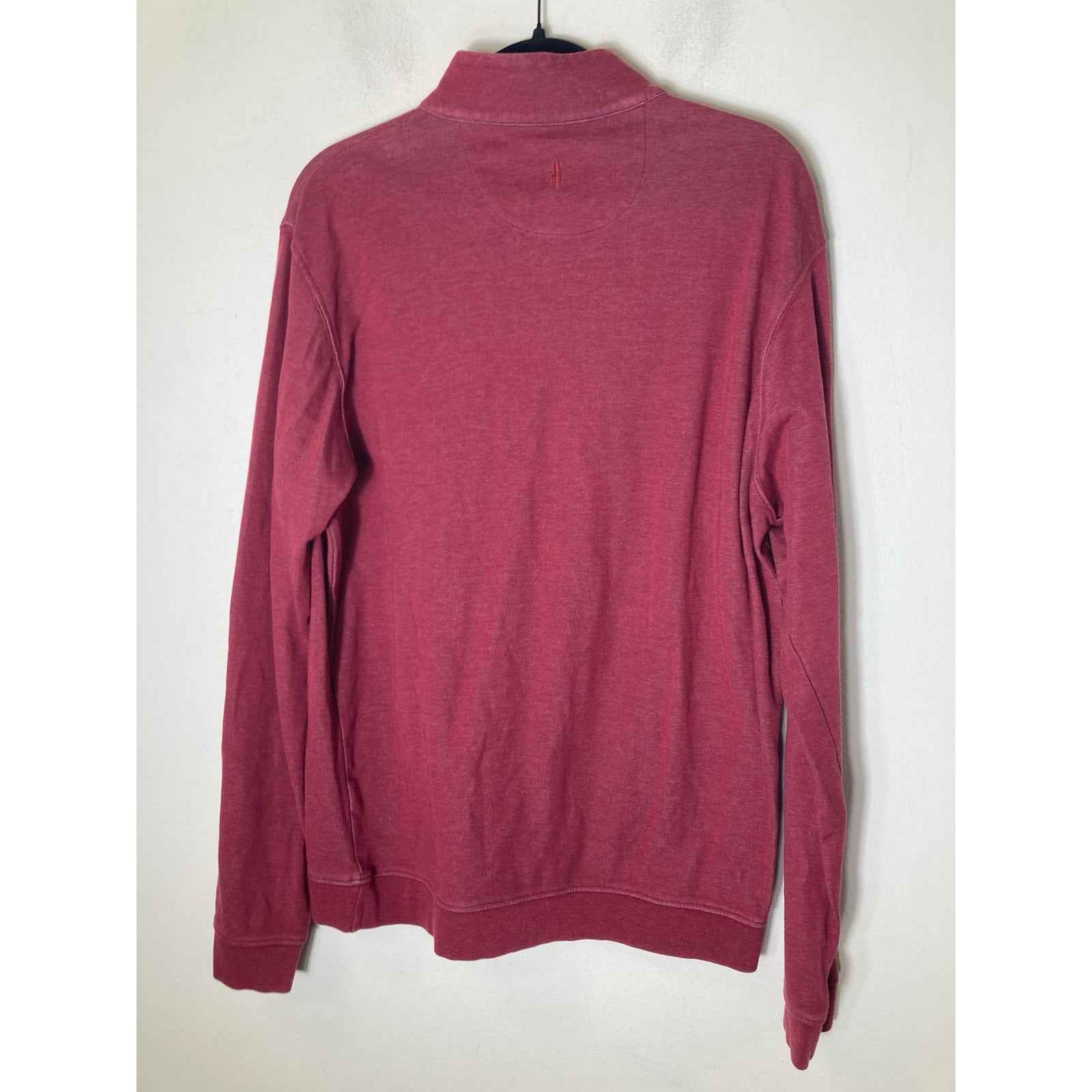 Men's Johnnie O Crimson Red Long Sleeve Quarter Zip Pullover Sz L