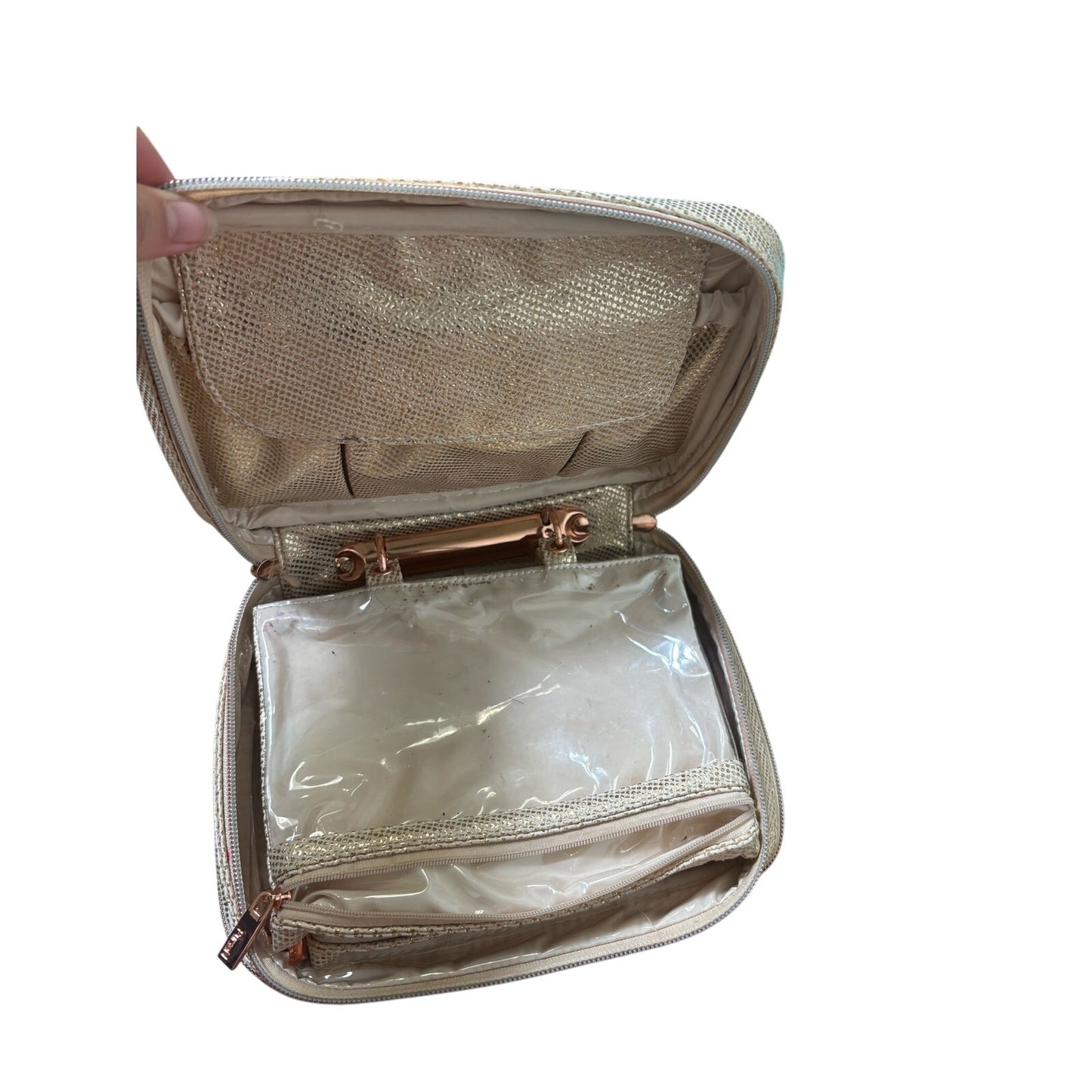 Pursen Gold Speckle Trinity Jewelry Case and Pursen Matching Jewelry Box