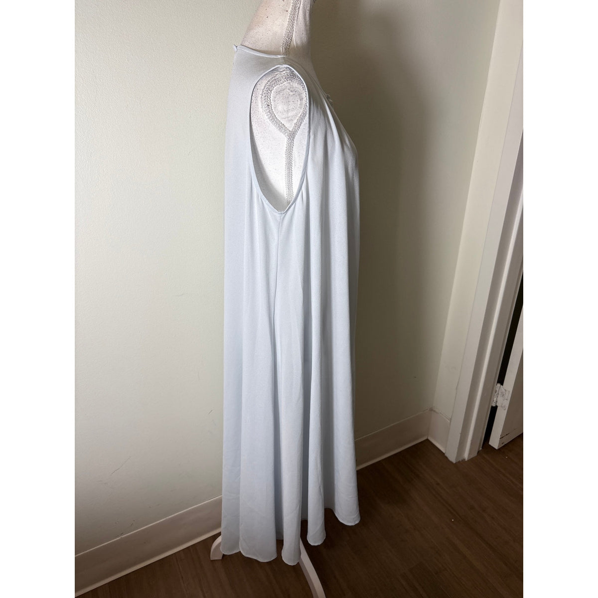 Abbey Glass Soft Blue Open Long Vest Sz L